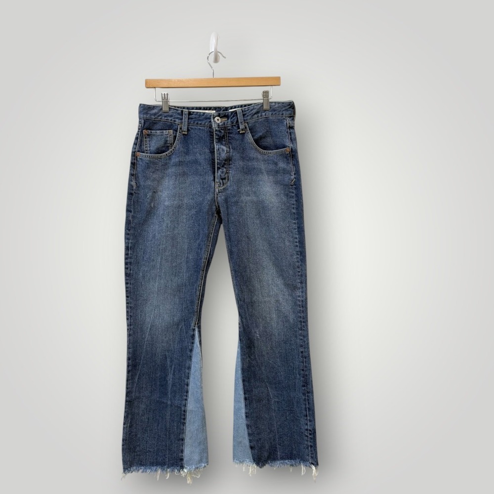 Pilcro and the Letterpress Anthropologie Two Tone Raw Hem Jeans Size 28